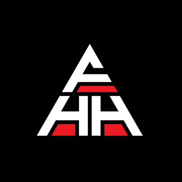 三角形の形をしたFhh三角形の文字ロゴデザイン Fhh三角形のロゴデザインモノグラム 赤い色のFhh三角形ベクトルロゴテンプレート Fhh三角形のロゴシンプル エレガントで豪華なロゴ — ストックベクタ