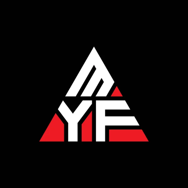 Üçgen Şekilli Myf Üçgen Harf Logosu Tasarımı Myf Üçgen Logo — Stok Vektör