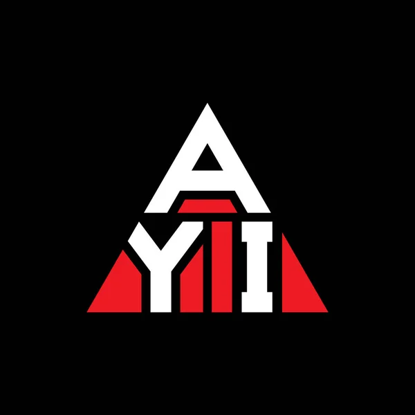 Design Ayi Trojúhelníkového Písmene Trojúhelníkovým Tvarem Ayi Trojúhelník Logo Design — Stockový vektor