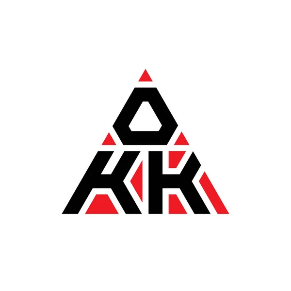 Okk Triangle Lettre Logo Design Avec Forme Triangle Okk Triangle — Image vectorielle