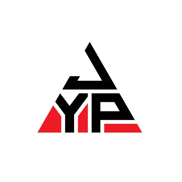 Jyp三角形字母标志设计与三角形形状 Jyp三角形标志设计单字 Jyp三角形矢量标识模板与红色 Jyp三角标识简单 豪华的标志 — 图库矢量图片