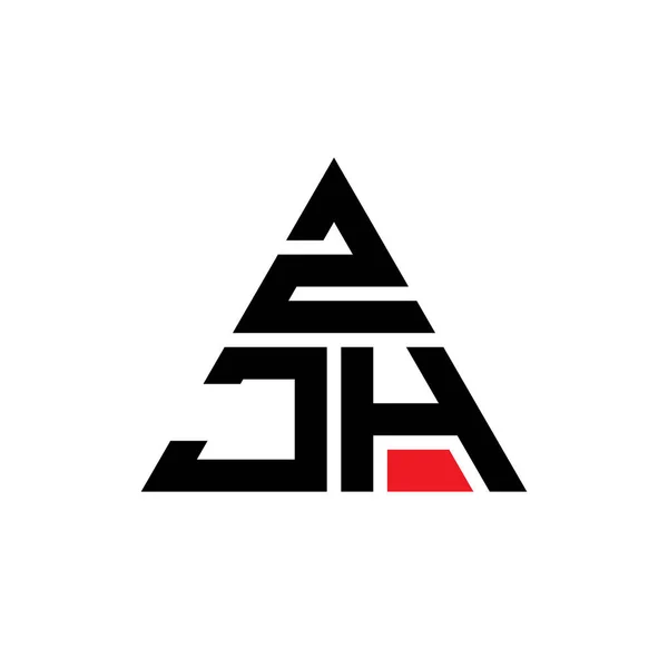 Zjh Triangle Lettre Logo Design Avec Forme Triangle Monogramme Conception — Image vectorielle