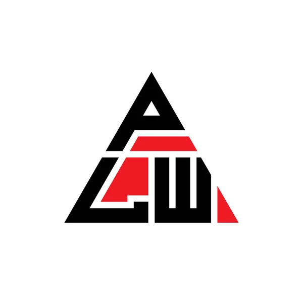 Форма Логотипу Plw Трикутної Літери Формою Трикутника Plw Дизайн Логотипу — стоковий вектор