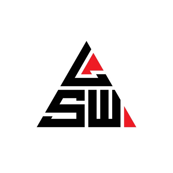 Návrh Loga Trojúhelníkového Písmene Lsw Trojúhelníkovým Tvarem Lsw Trojúhelník Logo — Stockový vektor