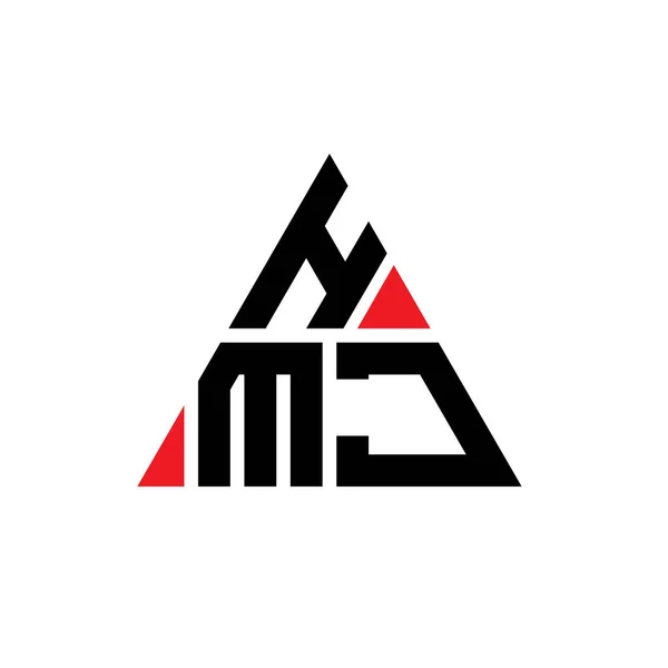 Hmj Triangle Letter Logo Design Triangle Shape Hmj Triangle Logo — Stock Vector