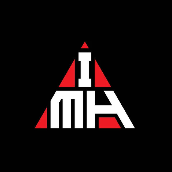 三角形の形をしたImh三角形の文字ロゴデザイン Imh三角形のロゴデザインモノグラム 赤のImh三角形ベクトルロゴテンプレート Imh三角形のロゴシンプル エレガントで豪華なロゴ — ストックベクタ