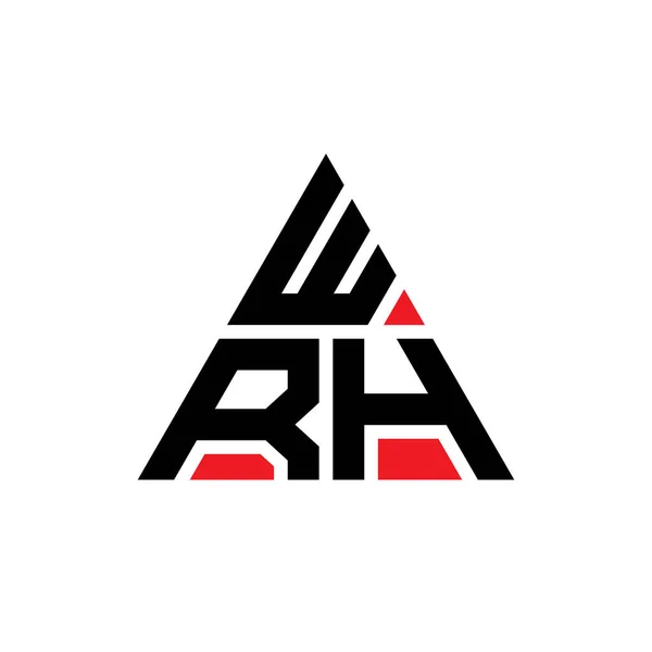 Wrh三角形字母标识设计与三角形形状 Wrh三角形徽标设计 Wrh三角形矢量标识模板与红色 Wrh三角标识简单 豪华的标志 — 图库矢量图片