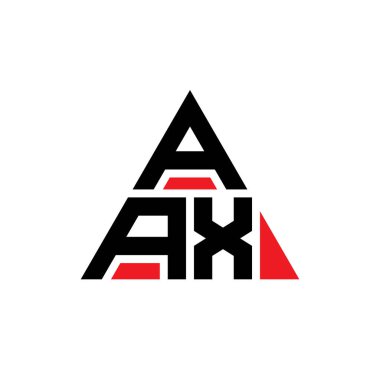 Üçgen şekilli AAX üçgen harf logosu tasarımı. AAX üçgen logo tasarımı monogramı. Kırmızı renkli AAAX üçgen vektör şablonu. AAX üçgen logosu Basit, Zarif ve Lüks Logo.