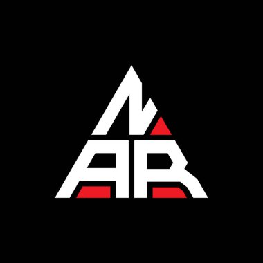 Üçgen şekilli NAR üçgen harf logosu tasarımı. NAR üçgen logo tasarımı monogramı. NAR üçgen logo şablonu kırmızı renkte. NAR üçgen logosu Basit, Zarif ve Lüks Logo.