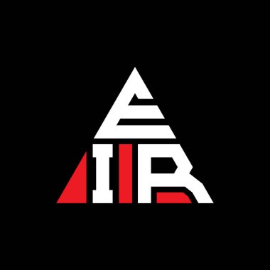 Üçgen şekilli EIR üçgen harf logosu tasarımı. EIR üçgen logo tasarımı monogramı. Kırmızı renkli EIR üçgen vektör logosu şablonu. EIR üçgen logosu Basit, Zarif ve Lüks Logo.