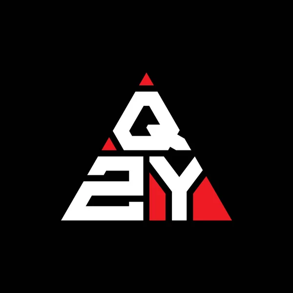 三角形の形をしたQzy三角形の文字ロゴデザイン Qzy三角形のロゴデザインモノグラム Qzy赤い色の三角形ベクトルロゴテンプレート Qzzy三角形のロゴシンプル エレガントで豪華なロゴ — ストックベクタ