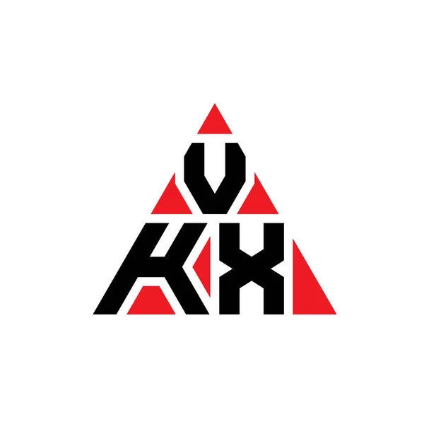 Vkx三角形字母标志设计与三角形形状 Vkx三角形徽标设计单字 Vkx三角形矢量标识模板与红色 Vkx三角标识简单 豪华的标志 — 图库矢量图片