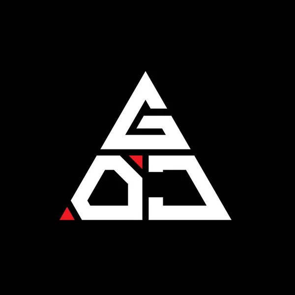 三角形をしたGoj三角形のロゴデザイン Goj三角形ロゴデザインモノグラム 赤い色のGoj三角形ベクトルロゴテンプレート Goj三角のロゴシンプル エレガントで豪華なロゴ — ストックベクタ