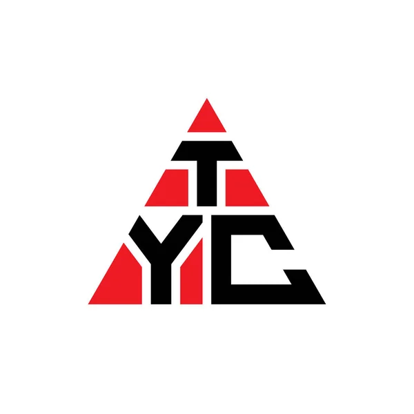 Tyc三角形字母标志设计与三角形形状 Tyc三角形标志设计图 Tyc三角形矢量标识模板与红色 Tyc三角标识简单 豪华的标志 — 图库矢量图片