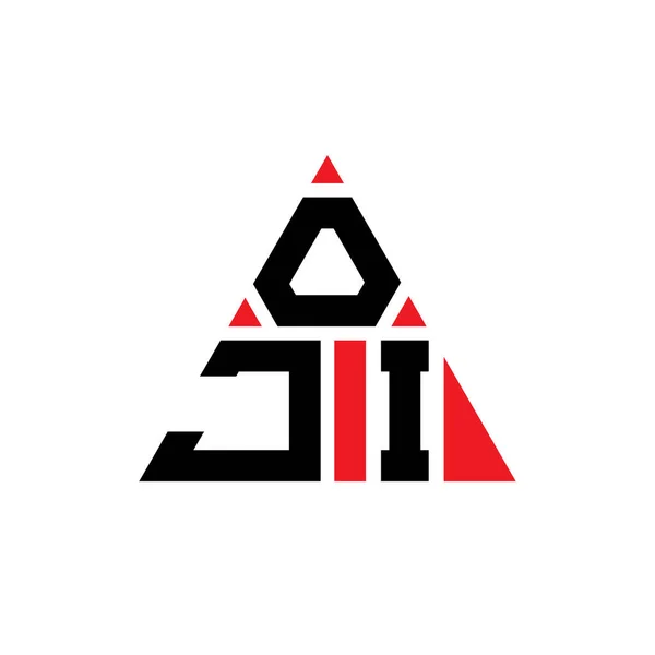 三角形をしたOji三角形のロゴデザイン Oji三角形ロゴデザインモノグラム 赤い色のOji三角形ベクトルロゴテンプレート Oji三角形ロゴ シンプルでエレガントで豪華なロゴ — ストックベクタ