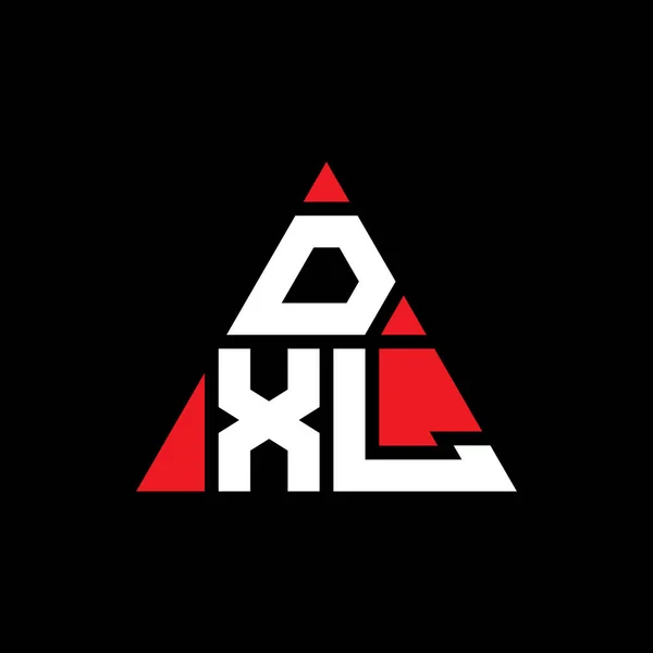 三角形の形をしたDxl三角形の文字ロゴデザイン Dxl三角形ロゴデザインモノグラム 赤い色のDxl三角形ベクトルロゴテンプレート Dxl三角形のロゴシンプル エレガントで豪華なロゴ — ストックベクタ
