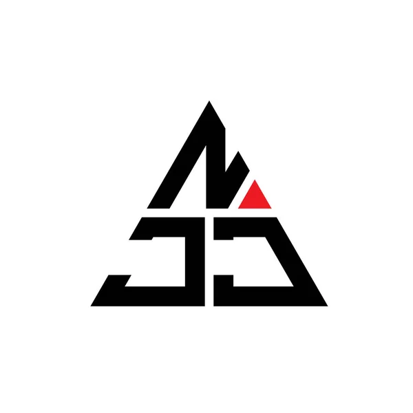 Njj Triangle Letter Logo Design Triangle Shape Njj Triangle Logo — Stock Vector