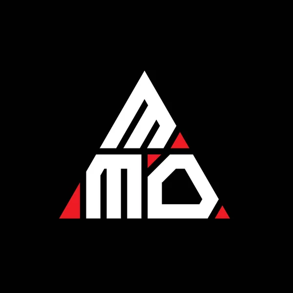 Mmo三角形の文字のロゴデザインは三角形です Mmo三角形のロゴデザインモノグラム 赤い色のMmo三角形ベクトルロゴテンプレート Mmo三角形のロゴシンプル エレガントで豪華なロゴ — ストックベクタ