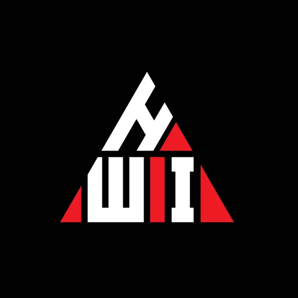 Hwi三角形の文字のロゴデザイン三角形 Hwi三角形のロゴデザインモノグラム 赤い色のHwi三角形ベクトルロゴテンプレート Hwi三角形のロゴシンプル エレガントで豪華なロゴ — ストックベクタ