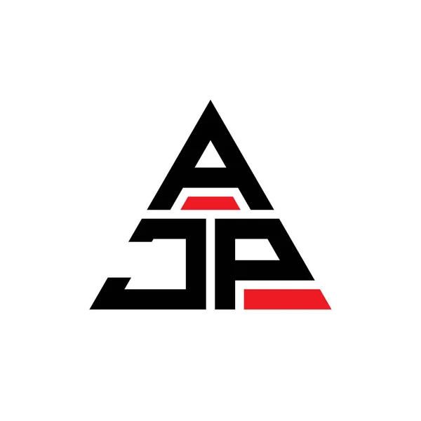具有三角形形状的Ajp三角形字母标识设计 Ajp三角形标志设计单字 红色的Ajp三角形矢量标识模板 Ajp三角标识简单 豪华的标志 — 图库矢量图片