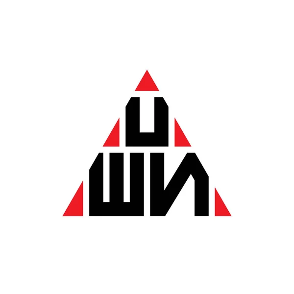 Uwn Driehoekige Letter Logo Ontwerp Met Driehoekige Vorm Uwn Driehoekig — Stockvector