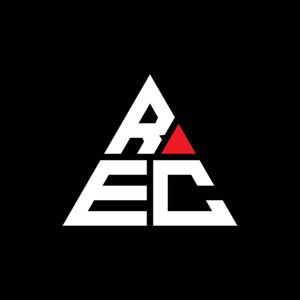 Rec Driehoek Letter Logo Ontwerp Met Driehoek Vorm Rec Driehoek — Stockvector