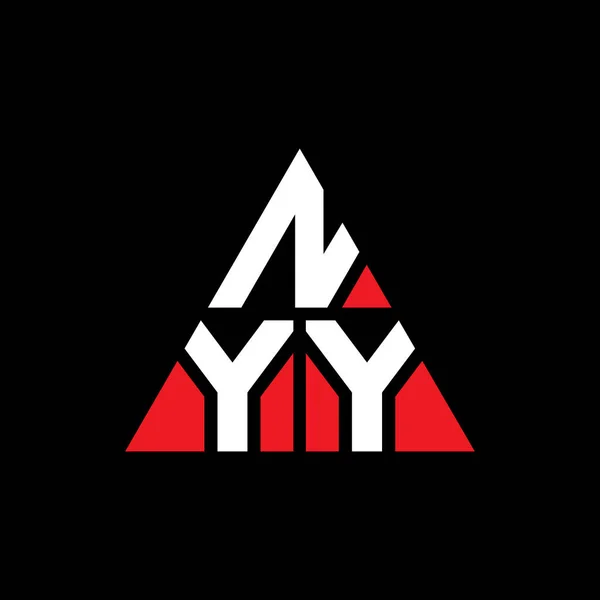 Nyy Trojúhelník Písmeno Logo Design Trojúhelníkovým Tvarem Nyy Trojúhelník Logo — Stockový vektor