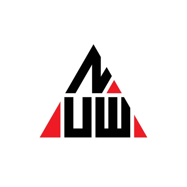 Nuw Triangle Letter Logo Design Triangle Shape Nuw Triangle Logo — Stock Vector