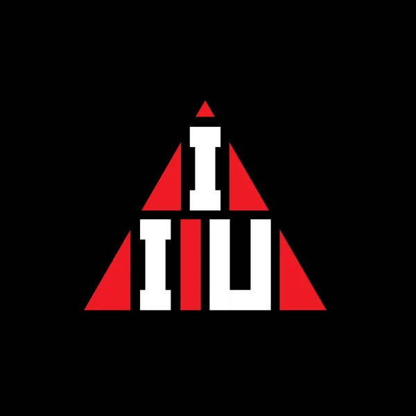 Üçgen Şekilli Iiu Üçgen Harf Logosu Tasarımı Iiu Üçgen Logo — Stok Vektör