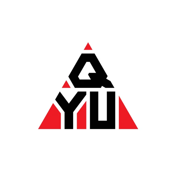 Qyu三角形字母标识设计与三角形形状 Qyu三角形标志设计单字 Qyu三角形矢量标识模板与红色 Qyu三角徽标简单 — 图库矢量图片