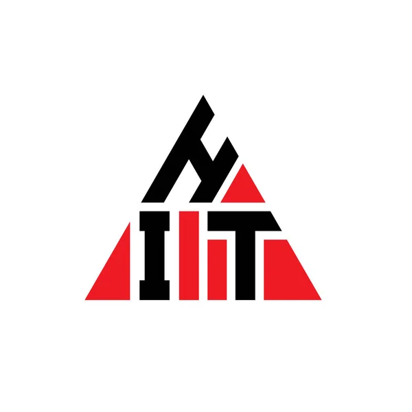 三角形の形をしたHit三角形の文字ロゴデザイン Hit三角形ロゴデザインモノグラム 赤い色のHit三角形ベクトルロゴテンプレート Hit三角形のロゴシンプル エレガントで豪華なロゴ — ストックベクタ