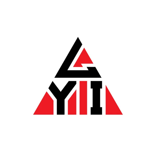 Lyi三角形字母标志设计与三角形形状 Lyi三角形标志设计单字 Lyi三角形矢量标识模板与红色 Lyi三角标识简单 — 图库矢量图片
