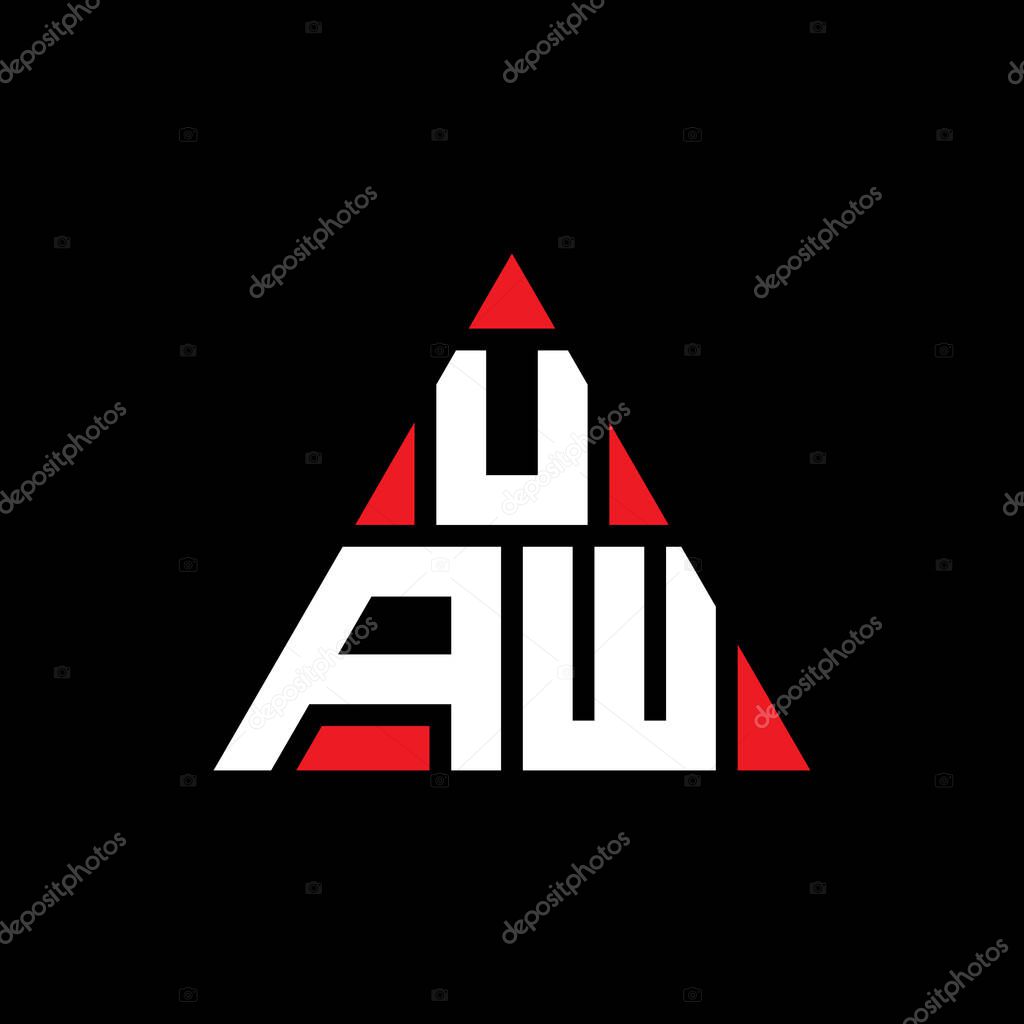 Dise??o del logotipo de letra triangular UAW con forma de tri??ngulo
