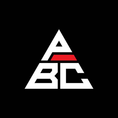 Üçgen şekilli PBC üçgen harf logosu tasarımı. PBC üçgen logo tasarımı monogramı. Kırmızı renkli PBC üçgen vektör logo şablonu. PBC üçgen logosu Basit, Zarif ve Lüks Logo.