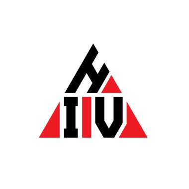 Üçgen şekilli HIV üçgeni harf logosu tasarımı. HIV üçgeni logo tasarımı monogramı. Kırmızı renkli HIV üçgeni logo şablonu. HIV üçgen logosu Basit, Zarif ve Lüks Logo.