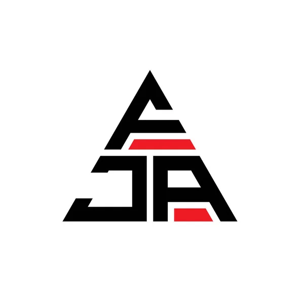 Fja三角形字母标志设计与三角形形状 Fja三角形标志设计单字 Fja三角形矢量标识模板与红色 Fja三角标识简单 豪华的标志 — 图库矢量图片