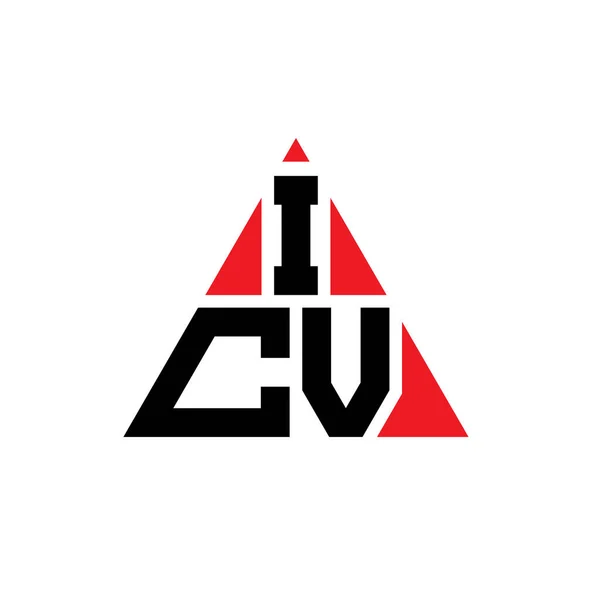 Icv三角形字母标志设计与三角形形状 Icv三角形标志设计单字 Icv三角形矢量标识模板与红色 Icv三角标识简单 豪华的标志 — 图库矢量图片