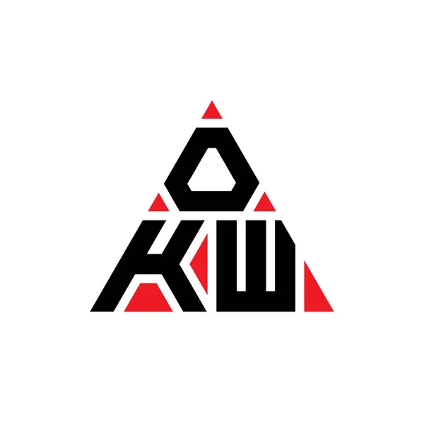 Okw Triangle Letter Logo Design Triangle Shape Okw Triangle Logo — Stock Vector