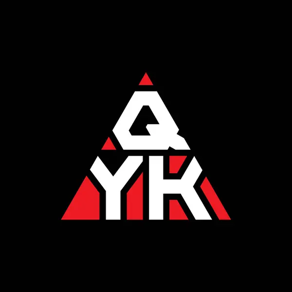 Návrh Trojúhelníkového Písmene Qyk Trojúhelníkovým Tvarem Qyk Trojúhelník Logo Design — Stockový vektor