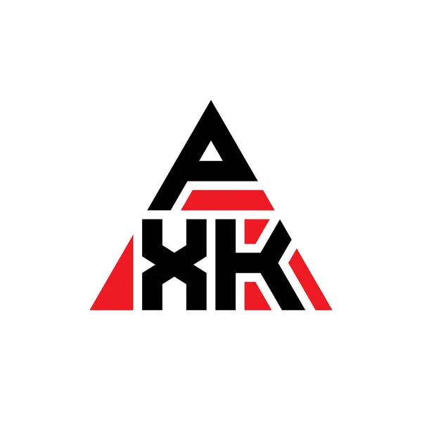 Pxk三角形字母标志设计与三角形形状 Pxk三角形徽标设计单字 带有红色的Pxk三角形矢量标识模板 Pxk三角标识简单 豪华的标志 — 图库矢量图片