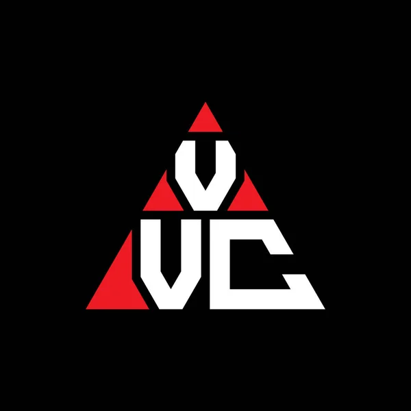Vvc三角形字母标志设计与三角形形状 Vvc三角形标志的设计 Vvc三角形矢量标识模板与红色 Vvc三角标识简单 豪华的标志 — 图库矢量图片