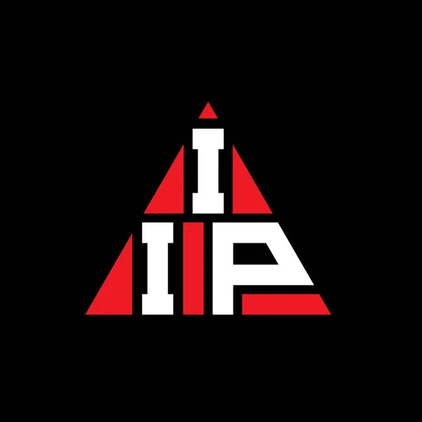 Iip三角形字母标志设计与三角形形状 Iip三角形标志的设计 Iip三角形矢量标识模板与红色 Iip三角标识简单 豪华的标志 — 图库矢量图片