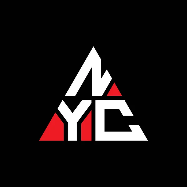 Nyc三角形字母标志设计与三角形形状 Nyc三角形标志设计单字 Nyc三角形矢量标识模板与红色 Nyc三角标识简单 豪华的标志 — 图库矢量图片