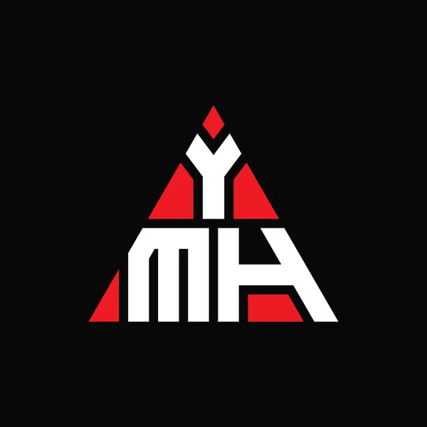 Ymh三角形字母标志设计与三角形形状 Ymh三角形标志设计单字 Ymh三角形矢量标识模板与红色 Ymh三角标识简单 豪华的标志 — 图库矢量图片