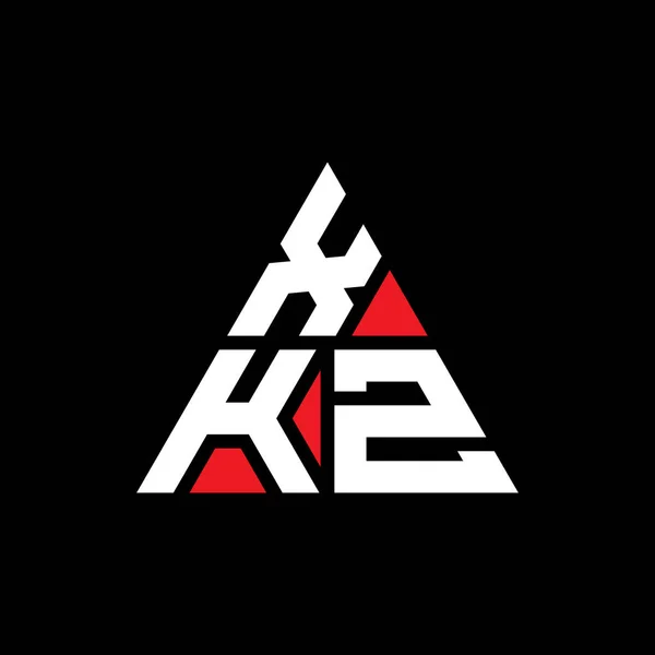 三角形の形をしたXkz三角形の文字ロゴデザイン Xkz三角形のロゴデザインのモノグラム 赤い色のXkz三角形ベクトルロゴテンプレート Xkz三角形のロゴシンプル エレガントで豪華なロゴ — ストックベクタ