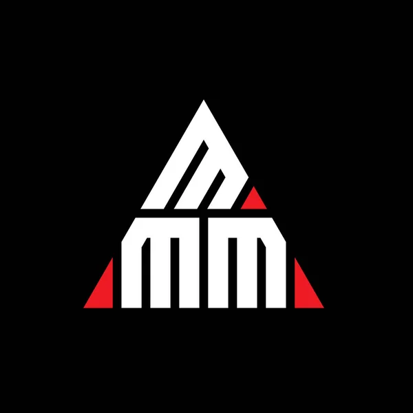 三角形のMmm三角形の文字のロゴデザイン Mmm三角形ロゴデザインモノグラム 赤い色のMmm三角形ベクトルロゴテンプレート Mmm三角形のロゴシンプル エレガントで豪華なロゴ — ストックベクタ