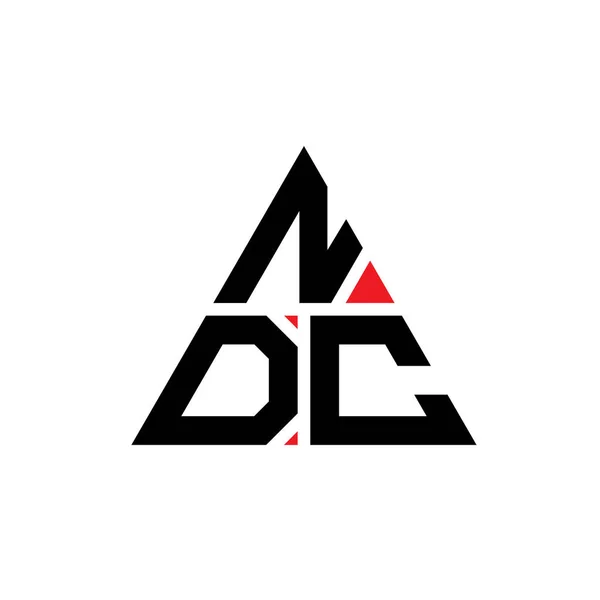 Ndc三角形の文字のロゴデザイン Ndc三角形のロゴデザインモノグラム 赤い色のNdc三角形ベクトルロゴテンプレート Ndc三角形のロゴシンプル エレガントで豪華なロゴ — ストックベクタ