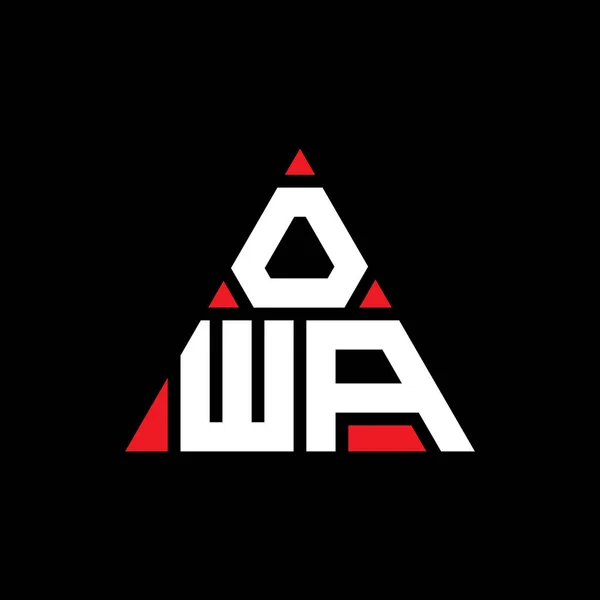 Design Logotipo Letra Triangular Owa Com Forma Triângulo Owa Monograma — Vetor de Stock