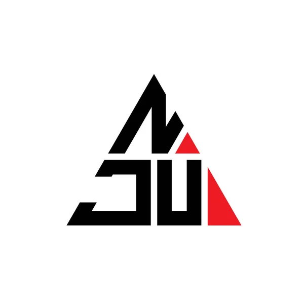 Nju Triangle Lettre Logo Design Avec Forme Triangle Monogramme Logo — Image vectorielle