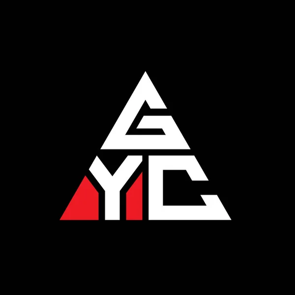 Gyc三角形字母标志设计与三角形形状 Gyc三角形标志设计单字 Gyc三角形矢量标识模板与红色 Gyc三角标识简单 豪华的标志 — 图库矢量图片